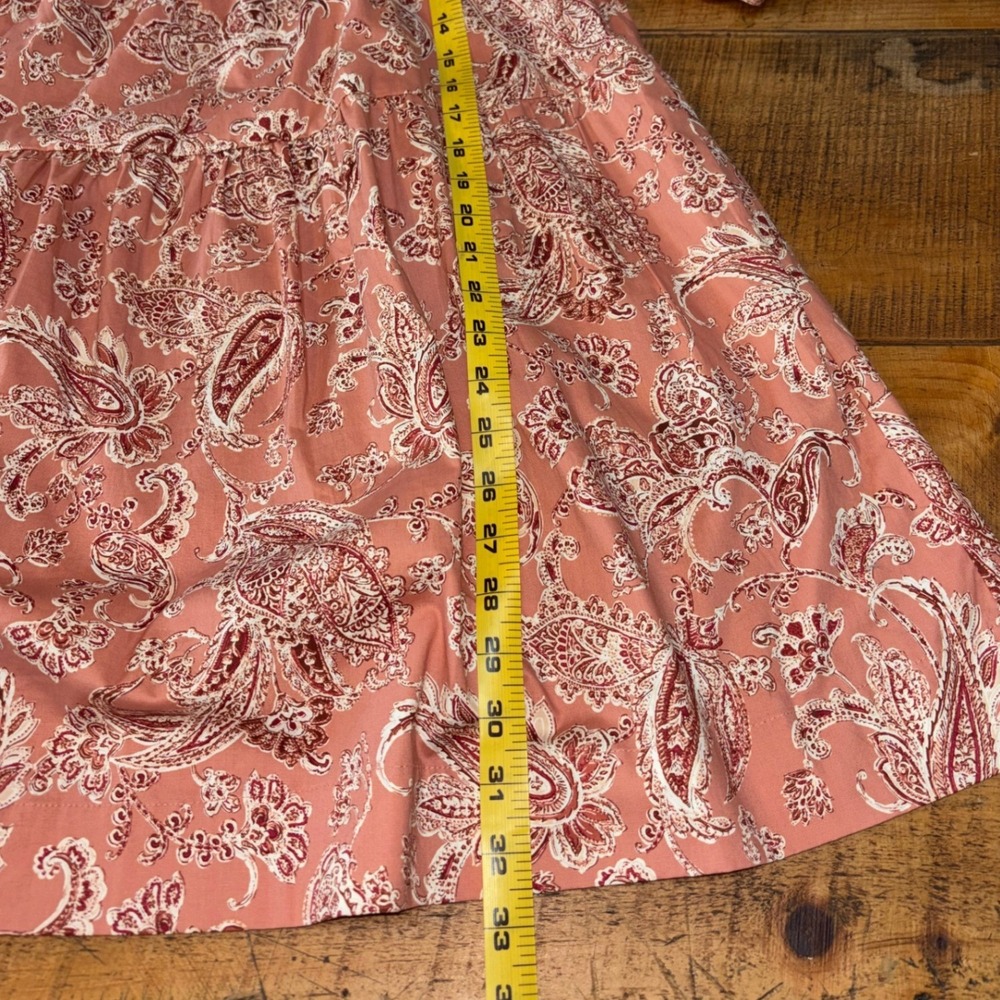 Mustard Seed Womens Blush Pink Floral Paisley Square Neck Babydoll Dress Medium - Picture 10 of 11